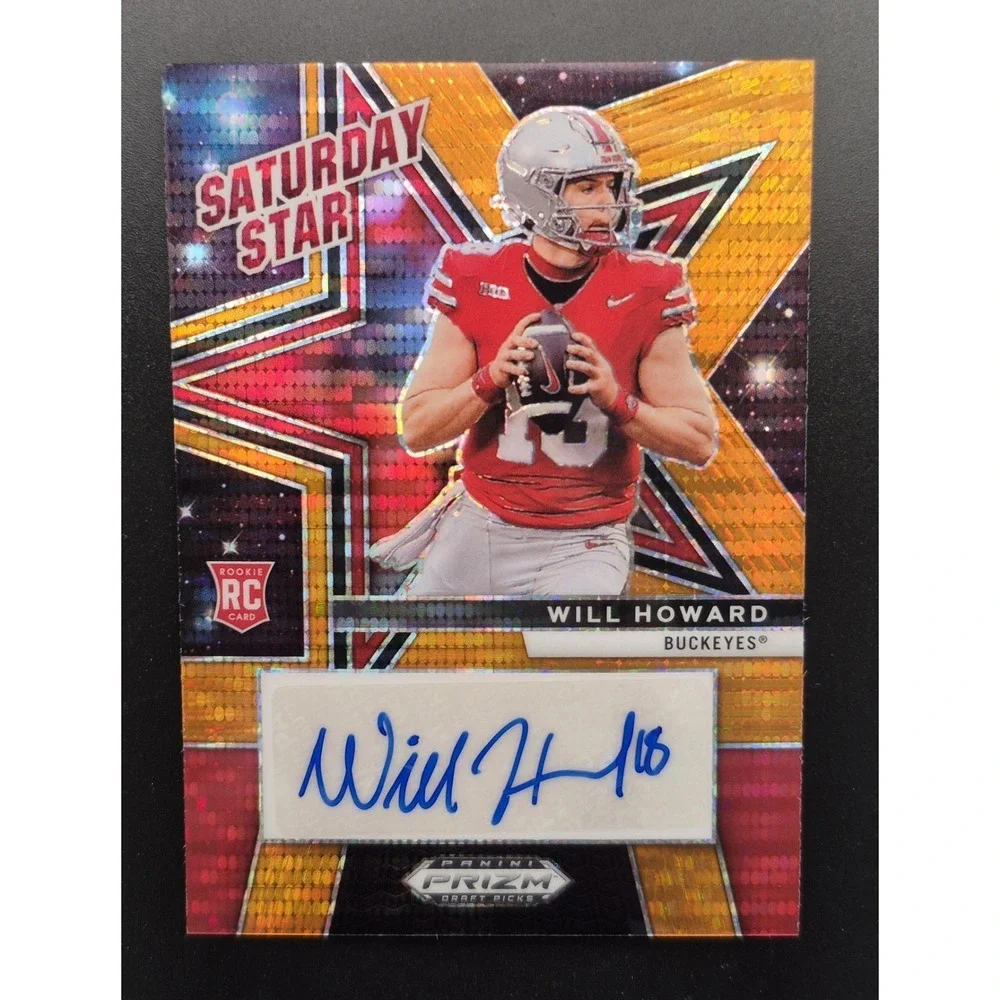 2025 Prizm Draft Picks Will Howard ##SSS-WHD Saturday Stars Orange Pulsar /35 AU